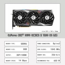 그래픽 카드 조립 컴퓨터 노트북 그래픽 카드 msi geforce rtx 3070 2x, 게이밍 z 트리오 8g