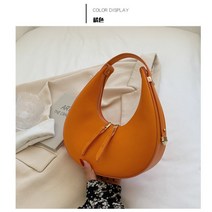 소가죽호보백 호보백 대학생쇼퍼백 여성숄더백 여성가죽가방 반달호보백럭셔리 핸드백 2022 패션 빈티지 더블 지퍼 half moon crescent hobos shoulder