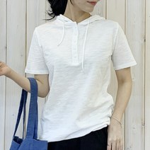 COOREENA별천지 여성 반팔티 후드 반팔 티 티셔츠 여름 면 기본 무지