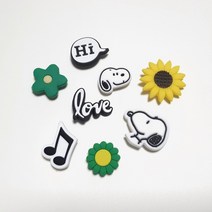[3차 재입고]스누피 캐릭터 감성 심플 모던 초록 녹색 성인 크록스 지비츠 실내화 8pcs