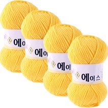 마마니트 울에이스 뜨개질 실 4p, 노랑