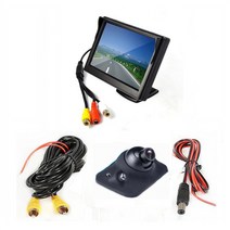 5 인치 TFT LCD 화면 자동차 모니터 HD800 * 480 2 비디오 입력 후면 카메라 옵션 주차 모니터 반전, Black with camera08_13