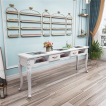 유럽풍 엔틱 네일테이블 1인용 2인용 네일샵 네일가구 인테리어 책상, 유리1.8M테이블