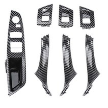 노 브랜드 7Pcs 자동차 인테리어 도어 핸들 플레이트 장식 커버-BMW 5 시리즈 F10 F18 왼쪽 드라이브 LHD 2010-20, BMW