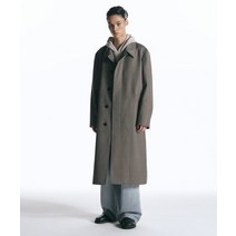 인사일런스 백 플랩 발마칸 코트 멜란지브라운