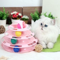 말썽쟁이여름 디스크볼 고양이 장난감 냥냥펀치 놀이기구 공 사냥놀이 토이볼 놀이 공놀이 턴테이블 혼자놀기, 화이트