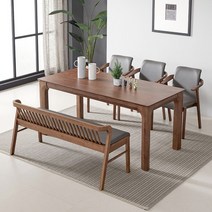 루쏘퍼니쳐 앤드 6인 원목 식탁세트 벤치형, 앤드 원목 식탁 6인 벤치형