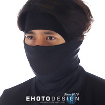 이호토 여름 오픈바라클라바 프로 쿨 냉감 자외선차단 낚시 등산 골프 바이크 오토바이, 블랙