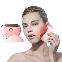 Tramx 페이스 마사지기 갈바닉 마사지기 리프팅 진동 케어 온감 LED 컬러 라이트 케어 USB충전식, 핑크
