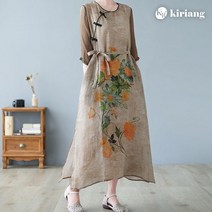 키리앙 리엔 플라워에스닉 린넨 원피스