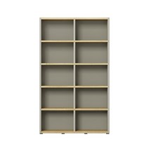 한샘 샘와이드 책장 5단 120cm 시공 (컬러 택1), 그레이_책장/내추럴오크_선반(H)