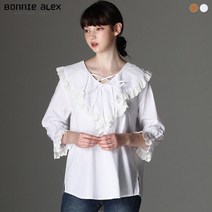 [보니알렉스] (BONNIE ALEX) 바닐라 프릴 레이스 블라우스