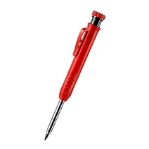 부속품 Solid Carpenter Pencil Set Construction Marker with 6 Refill Leads Built-in Sharpener Marking W, [09] Red Pen