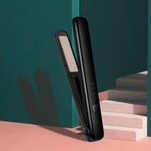휴대용고데기 미니 슬림 헤어 고데기 휴대용 무선 플랫 언 USB 충전식 작은 머리 Straightener 경기자 여행 Styler 스트레이트, 검은색
