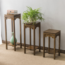 원목화분선반 거실 원목화분정리대 튼튼한나무 거실화분대 다육 화초 화분, A 호두 나무 꽃 테이블-작은