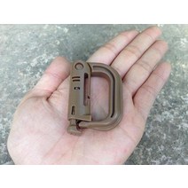 grimloc molle carabiner d style 잠금 링 플라스틱 클립 스냅 키 버클 장비 carabiner keychain itw 패스너 가방 버클, 갈색