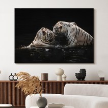 더 아트 컴퍼니 우리 집 지켜주는 성공하는 액운방지 수맥차단 액운막는 황호 백호 호랑이 사업운 금전운 명예운 재물운 와이드 사진 그림 액자 47종 (24-47), 28. 부부금슬 백호