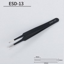 공구 스테인레스 스틸 ESD 정밀 핀셋 키트 수리 도구 모델 제작 벤딩 수동, 04 1pcs_01 Black