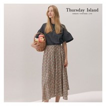 [국내정식매장] 써스데이아일랜드 티셔츠 [Thursday Island] 여성 저지+패턴 믹스 원피스(T214MOP301W)