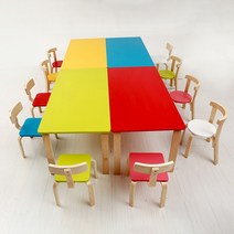 교육책상 도서관 컬러수업 책상 의자 미술학원, 레드 원형 테이블 90cm