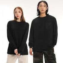 그랜피니 남녀공용 롱슬리브 무지 포켓 긴팔 티셔츠 GFPT03
