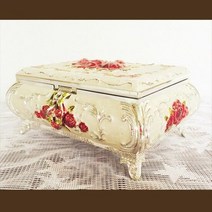 장미 보석함 (레드) 인테리어 디자인 소품 엔틱보석함 [SN:678379#430]+na, [W678379], 단일상품(무옵션)　　[#430]▷