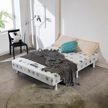 탄탄한 프레임리스 올인원 단면 매트리스 침대 발통 10cm 19.5cm 싱글 슈퍼싱글 더블 퀸, 02_씨스타