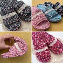 소음없는 푹신푹신한 3중쿠션 실내화, 2.다크플로럴