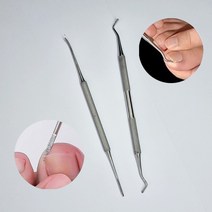 파고드는발톱 큐렛 2종세트 발톱정리기(파일) 및 발톱보조기(갈고리형) 내향성손발톱관리 네일큐렛 발톱큐렛 루즈스킨제거, 1, 본상품선택
