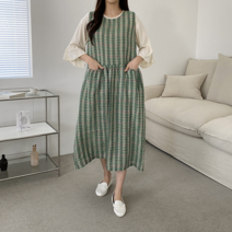 수키 체크 린넨 원피스 1097771