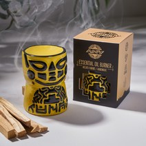 헤븐센스 잉카 팔로산토 스머지 인센스 스틱 버너, 세라믹 옐로우