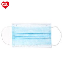 와이어 내장형 3중구조 일회용마스크, 블루, 50매