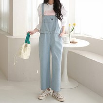 [올리비에클로짓(OLIVIERs CLOSET)] [올리비에스클로젯] 와펜 데님멜빵 점프슈트