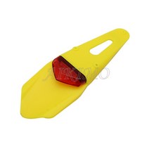 바이크캐리어 오토바이 범용 12V LED 미등 브레이크 램프 후면 펜더 번호판 브래킷 홀더 Enduro 오프로드, 12 YELLOW