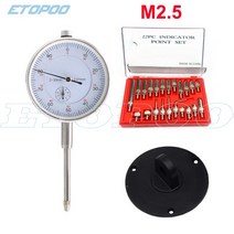 다이얼게이지 러그 백 테스트 게이지 0-10mm 25mm 30mm 다이얼 표시기 22 개 M2.5 스레드 팁 및 포인트 세, 30mm 세트