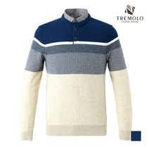 인디안 TREMOLO 카라 레이어드 배색 니트 티셔츠_TRBBPVF8341