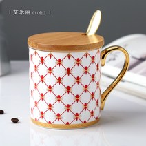 LOLOFORE 유럽 복고풍 머그컵 수입 예쁜 카페 찻잔 커피잔 세트 수제 빈티지 라떼 에스프레소 카푸치노 잔, 1개, 에일리레드머그컵(커버+숫가락세트)