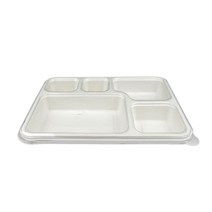 [CLS+] 돈가스 펄프용기(5칸) 뚜껑세트 (50개), 50개, 1개입