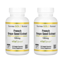 캘리포니아골드뉴트리션 French Grape Seed Extract Vitaflavan Antioxidant Polyphenol 100mg 120정 프랑스산 포도씨 추출물 폴리페놀, 2개