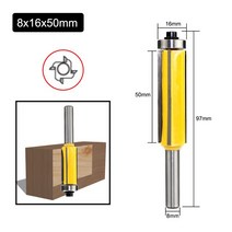 트리머날 평비트 홈파기 드릴 루터날 목공 1pc 8mm 플러시 트림 비트 Z4 패턴 라우터 상단 및 하단 베어링 나무 커터에 대 한 밀링 커터, [03] 1pcs 8x16x50