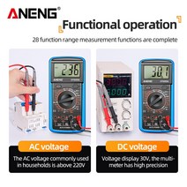 ANENG DT9205A-12 1999 카운트 디지털 전압측정기 미터 AC/DC 전압 테스터 Profesional Analog Multimetro, 09 DT9205A-12 Orang