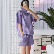 민트위니 남녀공용 커플룩 반팔아노락세트 바람막이 트레이닝복 세트 츄리닝 운동복 땀복 집업 반팔 바스락 여름 휴가룩 반바지