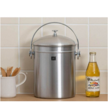 악취 제거 및 보관 편리한 스테인레스 비스카 뚜껑형 음식물 쓰레기통 5L VK-500L