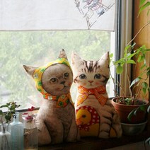 DIY 린넨 패브릭 커트지 - 아기 고양이 두 친구 No.1