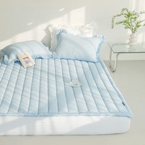 보송한 퓨리 뱀부 시어서커 여름 누빔패드 Q, 화이트