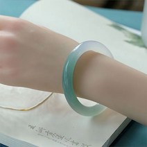 욕실커튼 천연 아이스 오일 그린 하프 마운틴 마노 옥 옥수 팔찌 점차적 투명 쥬얼리 베스용 선물