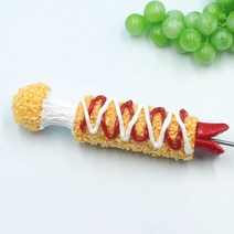 핫도그모형 음식 핫도그 치즈스틱 미니어처 카페 장식, 베이지 21x5cm