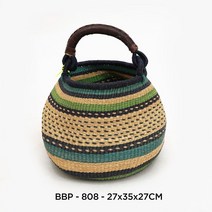 볼가바구니 라탄 누빔 과일 귤바구니 행잉바스켓 아프리카 바구니컬렉션 손잡이, 냄비 바구니, 1개