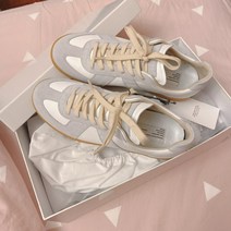 트레이닝 슈즈 레트로 남녀 같은 단락 캐주얼 스포츠 플랫 화이트 슈즈 올 매치 커플 슈즈, 베이지, 37