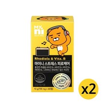 마이니 스트레스케어비 스트레스케어B 로사빈 홍경천추출물 비타민B1 B2 B6 B12 수험생 직장인 stress care B, 2개, 60정